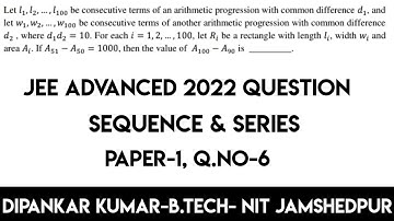 Jee Advanced 2022 Question paper 1 Maths🔥| Sequence & Series Jee Advanced 2022 Question & Solution .