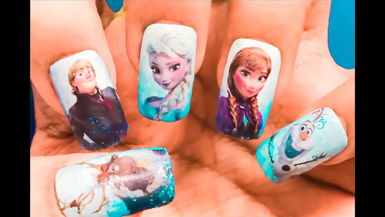 Frozen Nail Art Elsa and Anna NEW NAILS 2018 YouTube