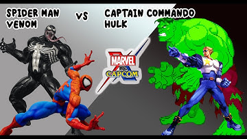 Spider Man & Venom Vs Captain commando & Hulk | Marvel Vs Capcom | #Hulk | #SpiderMan