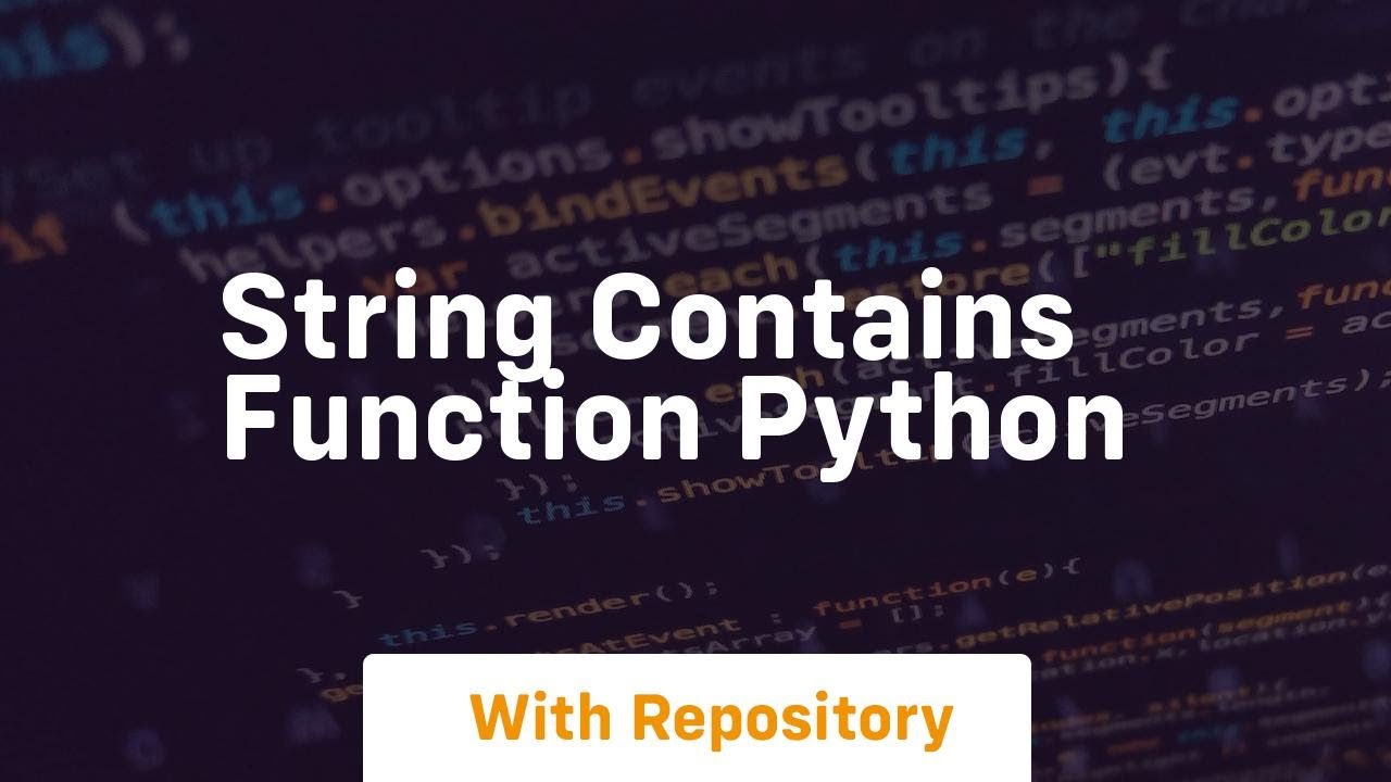 string contains function python - YouTube
