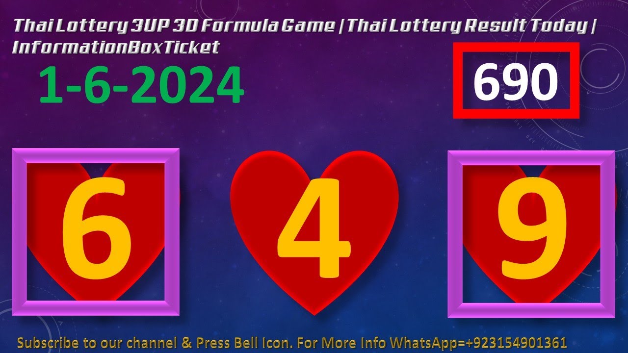 Thai lottery 3up 3d formula game thai lottery result today