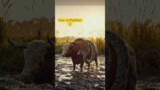 cow vs Paython  #WildAnimalFight #PythonAttack #NatureBattle #IncredibleWildlife  #PowerVsPower