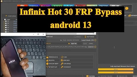 Infinix Hot 30 FRP Bypass Android 13 unlock tool