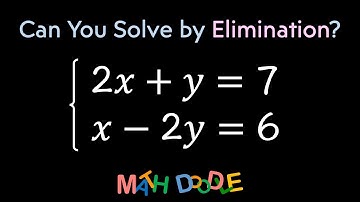 Solving System of Linear Equations by ELIMINATION: 2𝑥 + 𝑦 = 7 and 𝑥 – 2𝑦 = 6 | Step-by-Step Algebra