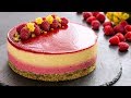 Mango Raspberry Mousse Cake