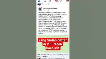 TEMPAT TES‼️yangssudah daftar di PT. PAMA 4 AGUSTUS MULAI TES..