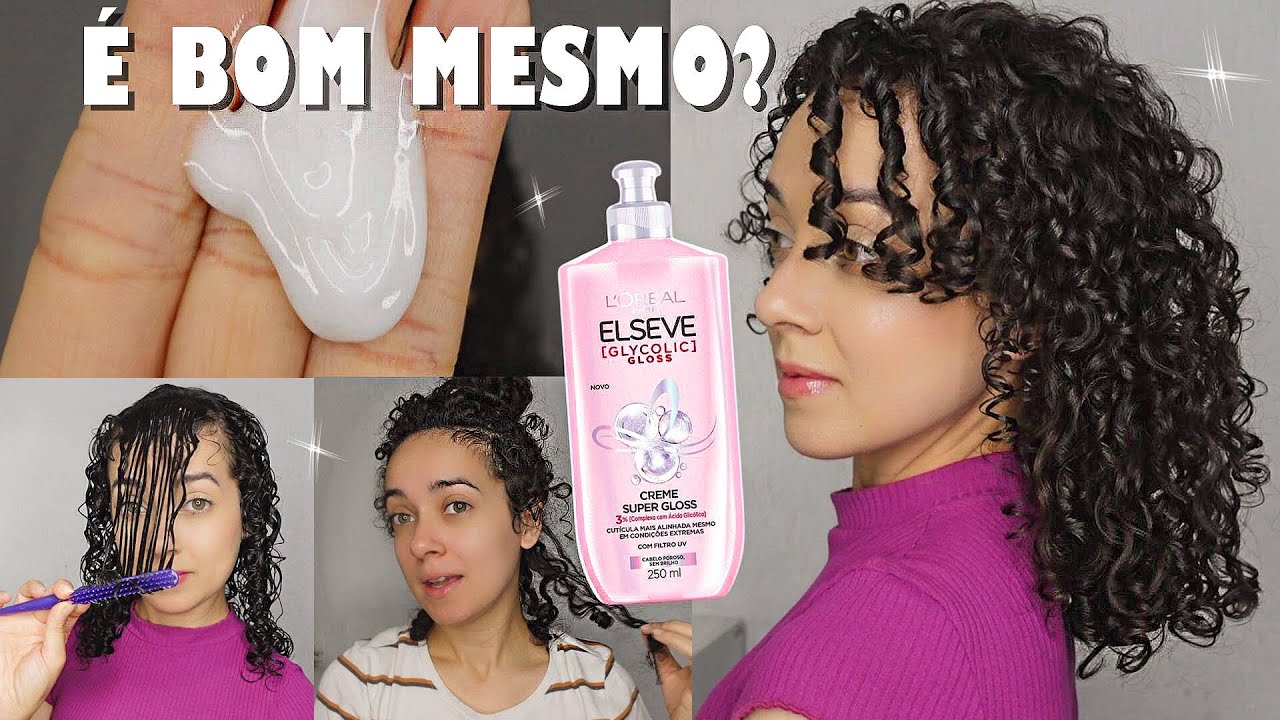 TESTEI O CREME GLYCOLIC GLOSS DE ELSEVE NO MEU *CABELO CACHEADO* | Oeslanhiny Nunes