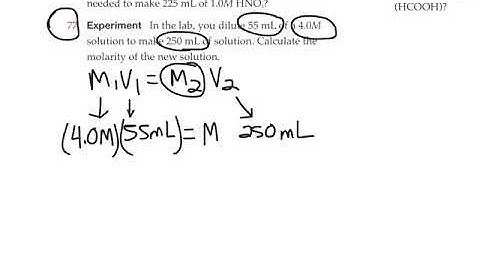 Solving for Molarity using M1V1 = M2V2 formula
