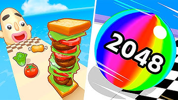 Sandwich Runner ⚔️ Ball Run 2048 - All Levels Update Gameplay Walkthrough Android, IOS - NEW APK!