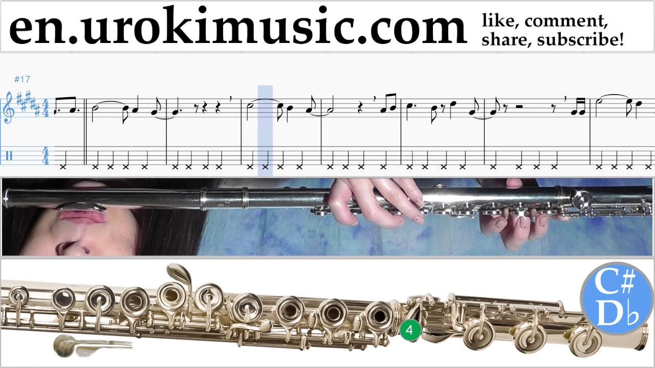 How to Play Flute David Guetta Justin Bieber 2U Tabs Part2 umi352
