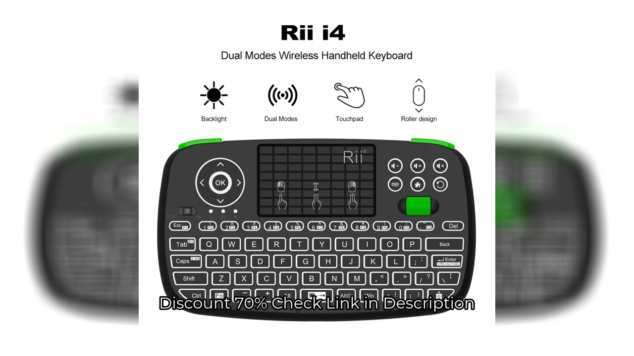 Rii i4 Mini Bluetooth Wireless Keyboard With Touchpad 2.4GHz Backlit Mouse Remote Control For Window