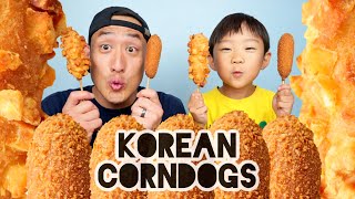 Crunchity Korean Corndogs Mukbang