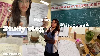 Vlog #4: Mẹo học ôn thi nước rút hiệu quả | study with me 𐙚 ‧₊˚ ⋅