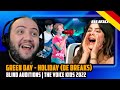 Green Day Holiday De Breaks Blind Auditions The Voice Kids 2022 Teacher Paul Reacts 