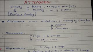 Linear attenuation coefficient|x ray |hand written notes|easy explanation
