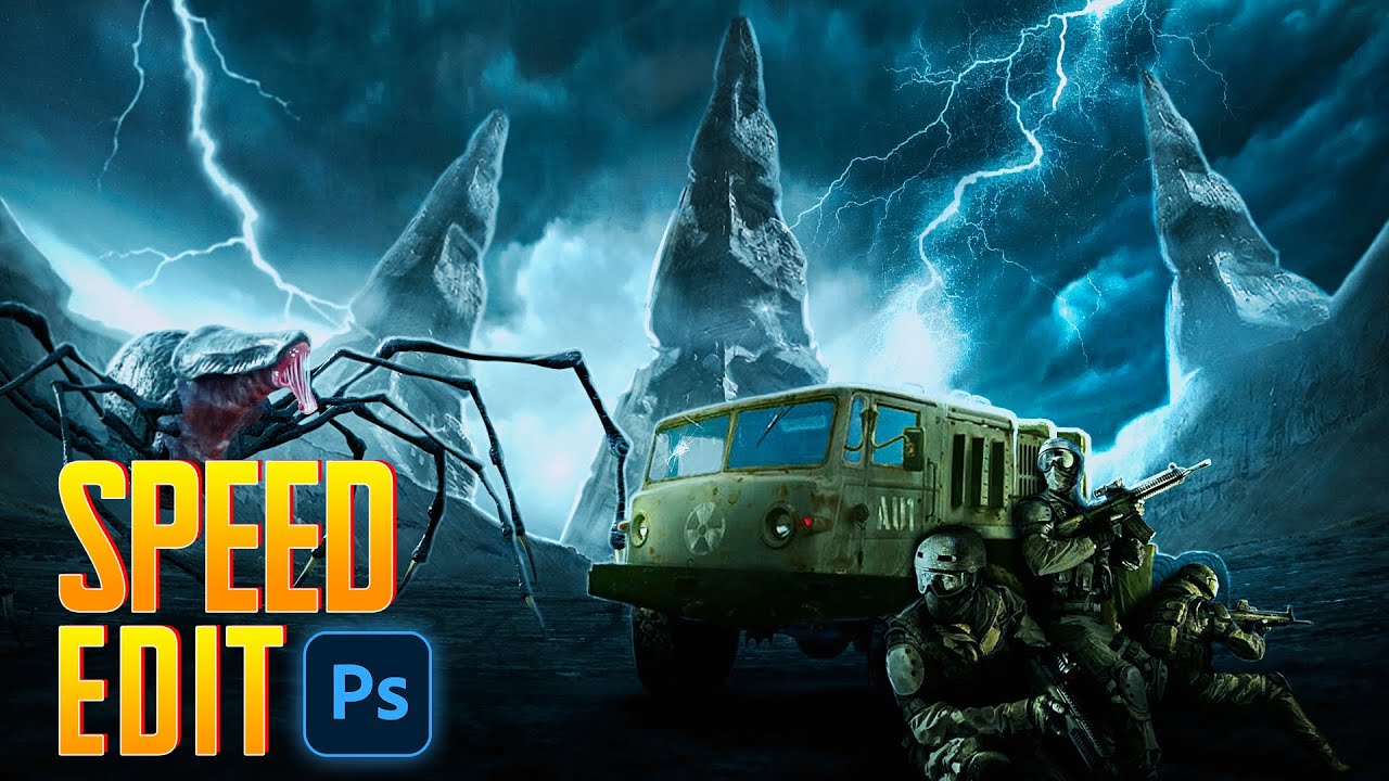 Photo Manipulation in Photoshop | Speed Art | Epic Sci-Fi Monster