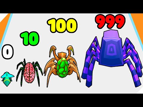 Видео: МАКСИМАЛЬНАЯ ЭВОЛЮЦИЯ РАЗМЕРА ПАУКА! Insect Evolution Run