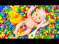 Satisfying Video | Make Candy Skittles Mixing in Pool with Rainbow Slime Net Balls & Magic Duck ASMR