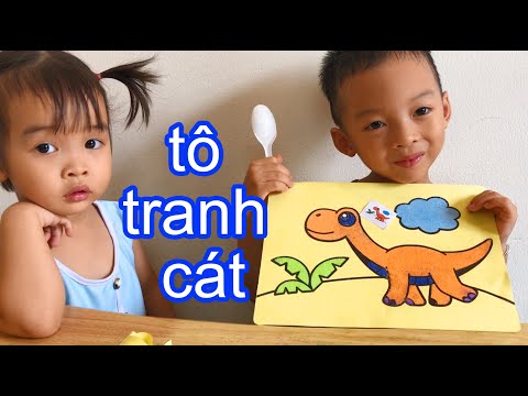 Video TÔ MÀU TRANH CÁT KHỦNG LONG - Colored sand painting... - youtube