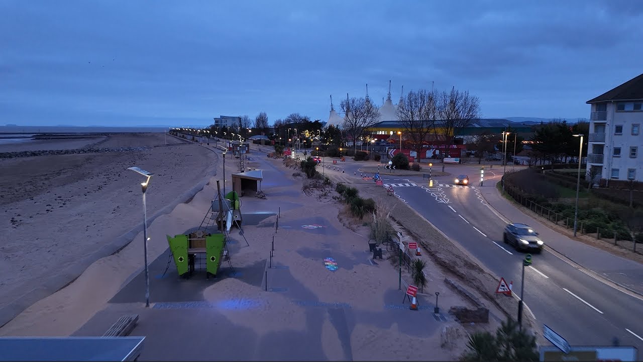 Minehead Seafront 12th December 2024. Sand problem after Storm Darragh last weekend. Mini 4 Pro