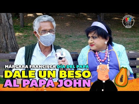Dale un beso al Papá John. Celebrando el día del Papá.
