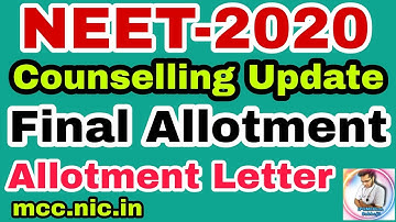 NEET-2020 Counselling Update | 2nd round Final allotment PDF and allotment letter | Subhojit Ghosh
