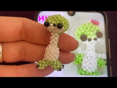 Третья часть видео. Динозаврик амигуруми из бисера#бисероплетение #амигурумиизбисера #amigurumi #рек