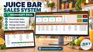 Juice Bar Sales Data Entry System in Excel