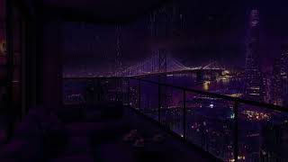 Night Rainstorm Over Quiet NYC  | Watching from a Luxury Porch Window | Soft Rain & Gentle Thunder screenshot 5