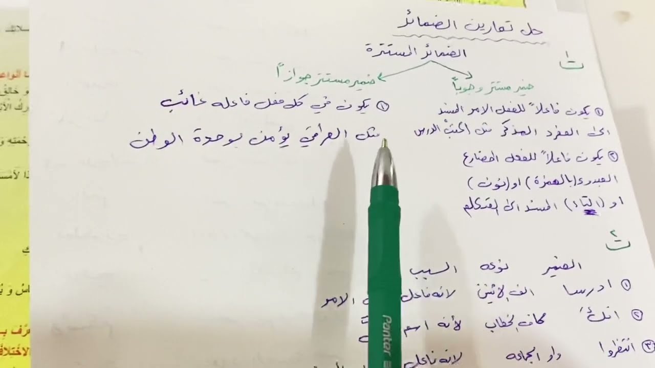 حل تمارين الضمائر للصف الاول المتوسط ص ٧٤ قواعد اللغة العربية الوحدة الخامسة .ست مريم