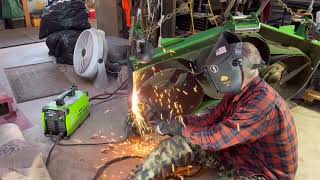 How we repaired John Deere 1025R bent mower deck