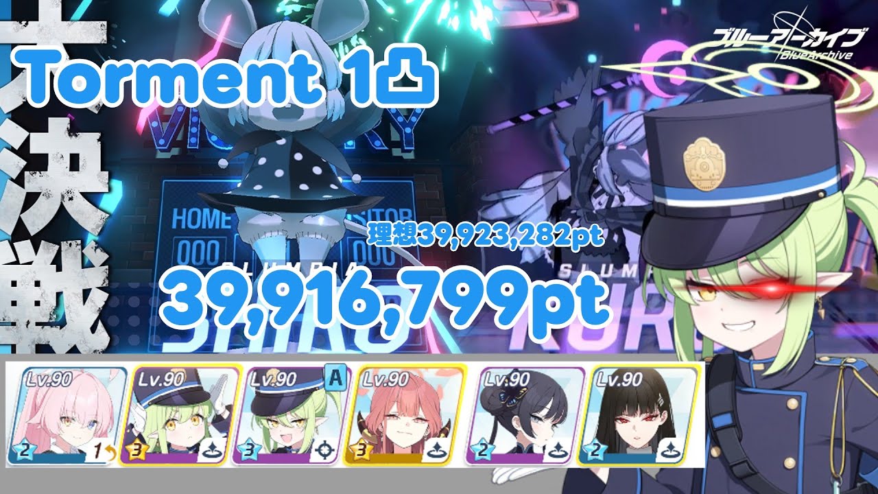 【ブルアカ】『解説』大決戦/シロクロ/39,916,799pt/屋内/弾力装甲/Torment/1凸