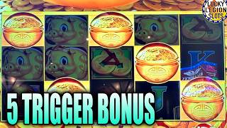 Wasn’t Expecting a 5 Symbol Bonus Big Win 🐖 Low Rolling Rakin Bacon Deluxe Slots