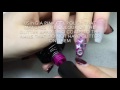 Pink glitter evil eye Halloween nails