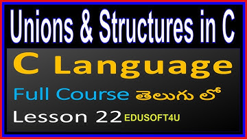 Unions and Structures in C Language-C Language Full Course in Telugu-Lesson-22