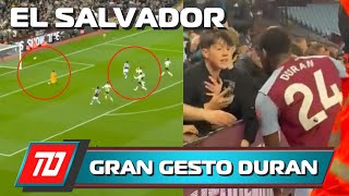 ¡SALVADOR! DURAN TIENE ESTÁ GRAN GESTO CON HINCHADA DEL ASTON VILLA DESPUÉS DE EMPATAR AL LIVERPOOL