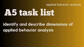 A5 TASK LIST