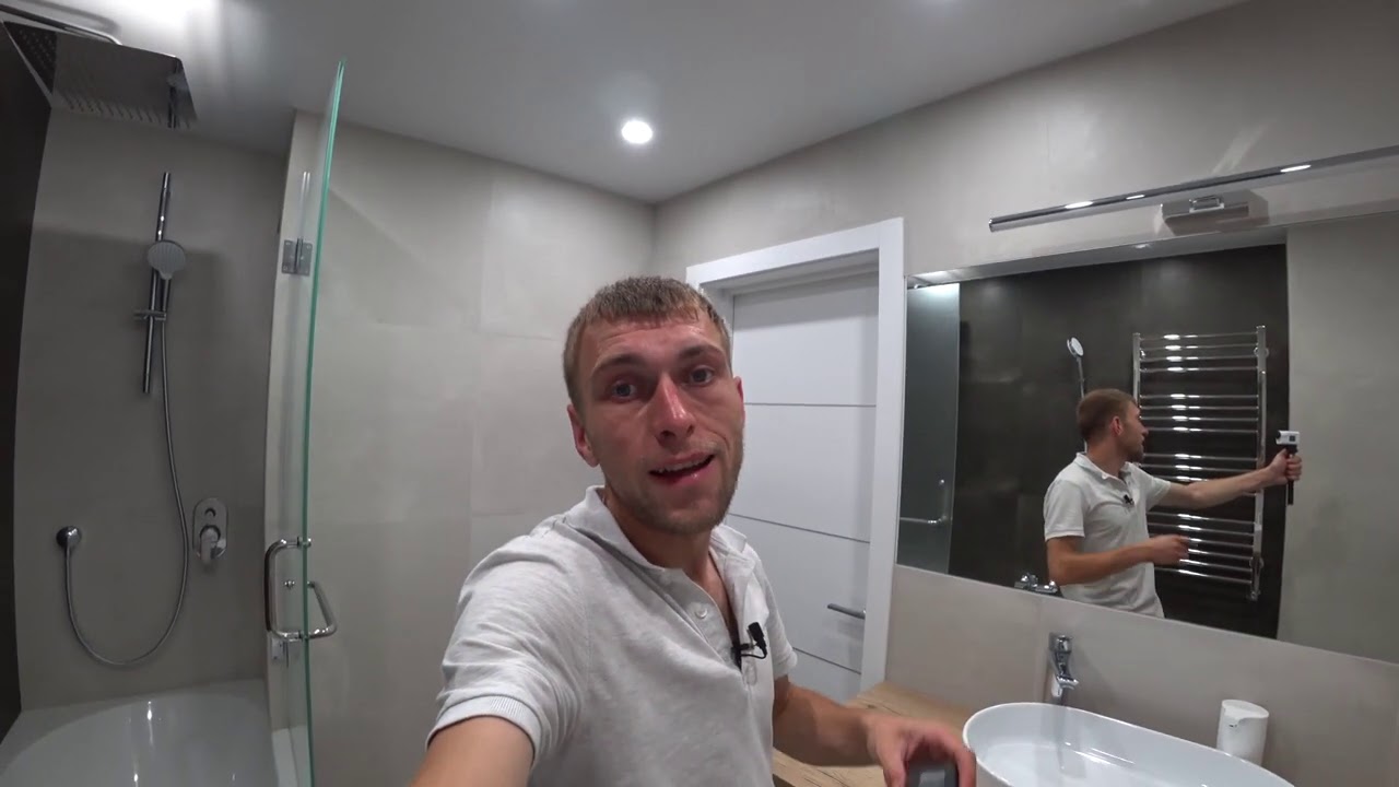 Обзор выполненного ремонта в совмещённом санузле. Укладка плитки в ...