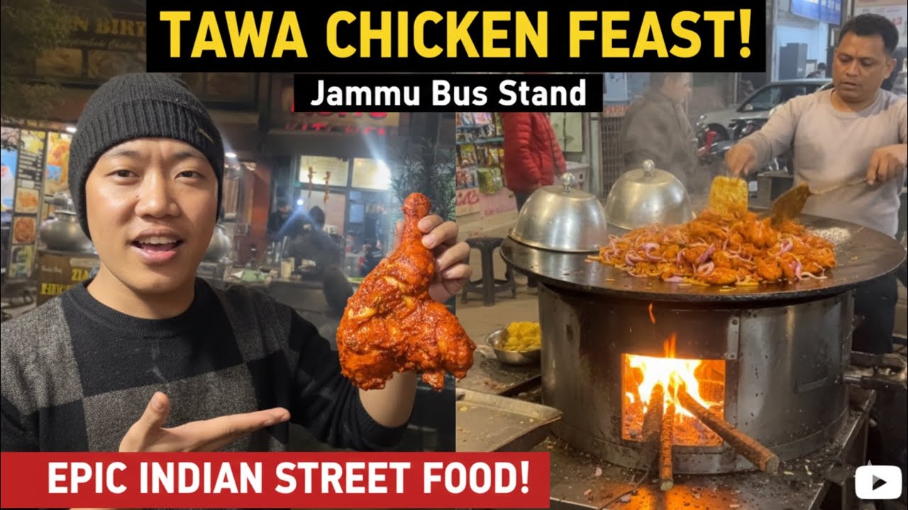 Mom’s Kitchen Ka Tawa Chicken Jammu Bus Stand 😋 | STREET FOOD JAMMU | INDIAN STREET FOOD 