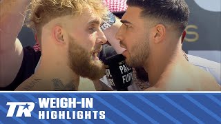 Jake Paul & Tommy Fury Make Weight, Have Explosive Faceoff | Fight Sunday ESPN PPV Jake Paul & Tommy Fury Make Weight, Have Explosive Faceoff | Fight Sunday ESPN PPV