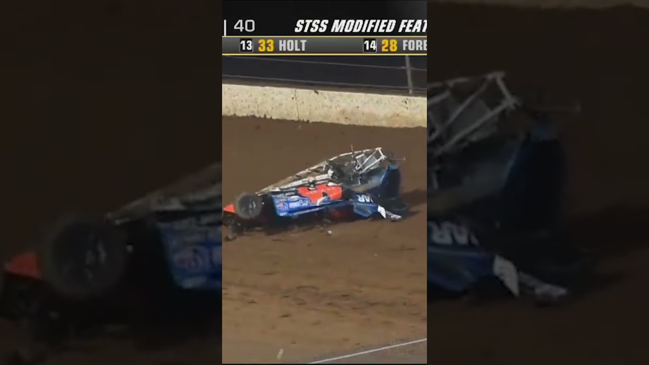 Stewart Friesen flips massively while leading the Short Track Super Series feature at The Rev (2021)