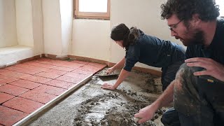 #69 FLOORING! Laying Reclaimed Terracotta Tiles in our Italian Stone House