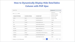 How to Dynamically Show Hide DataTables Column with PHP Ajax