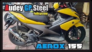 Knalpot Original Audey GP Steel Fullsystem Yamah Aerox 155 Suara Bass Bulat