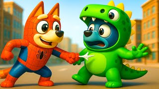 Bluey’s Strangest Game Ever: Bingo and Bluey Dressed as a Superhero and a Dinosaur | Bluey Animation screenshot 4