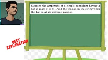 Suppose the amplitude of a simple pendulum having a bob of mass m is θ0 . Find the tension in the