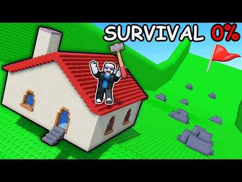 BUILD a HOUSE and Slide DOWNHILL in Roblox...