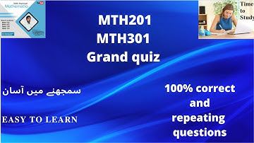 MTH301 MTH201 grand quiz fall 2020: Most repeating  Quizzes virtual university vu.