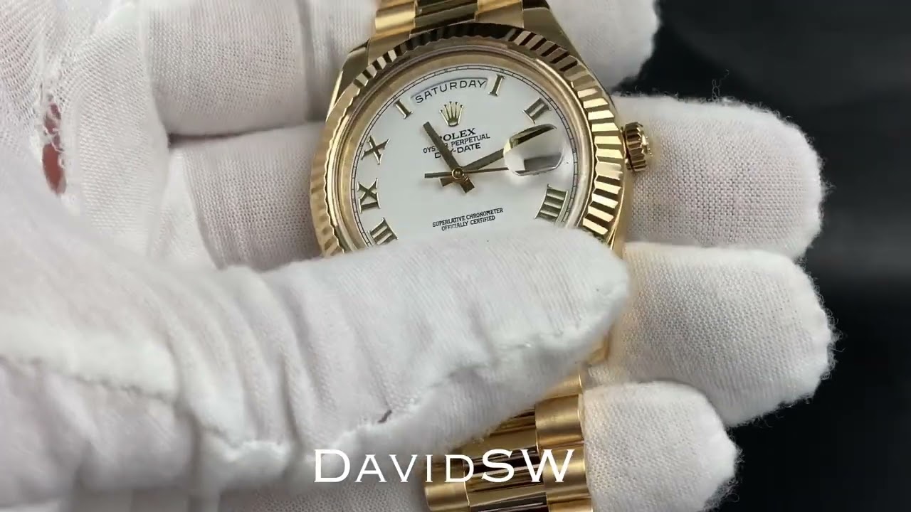 Rolex 218238 Day Date II 18K Yellow Gold with White Roman Dial