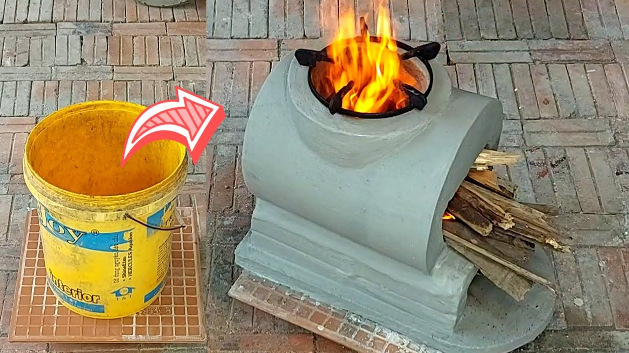 Cement wood stove # 132 - YouTube